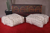 Two Moroccan handmade berber rug Poufs