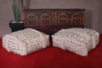 Two Moroccan handmade berber rug Poufs