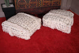 Two Moroccan handmade berber rug Poufs