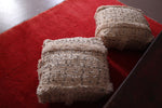 Two Moroccan handmade berber rug Poufs