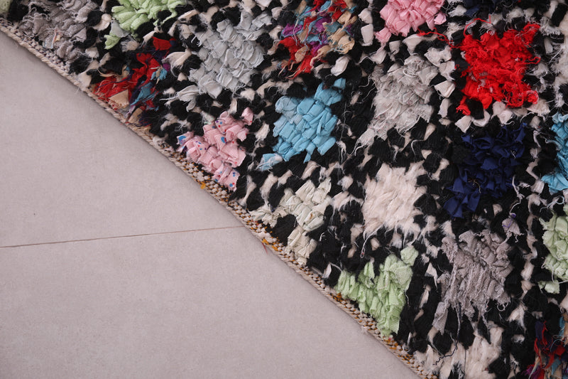 Berber Boucherouite area rug 5 X 6.1 Feet