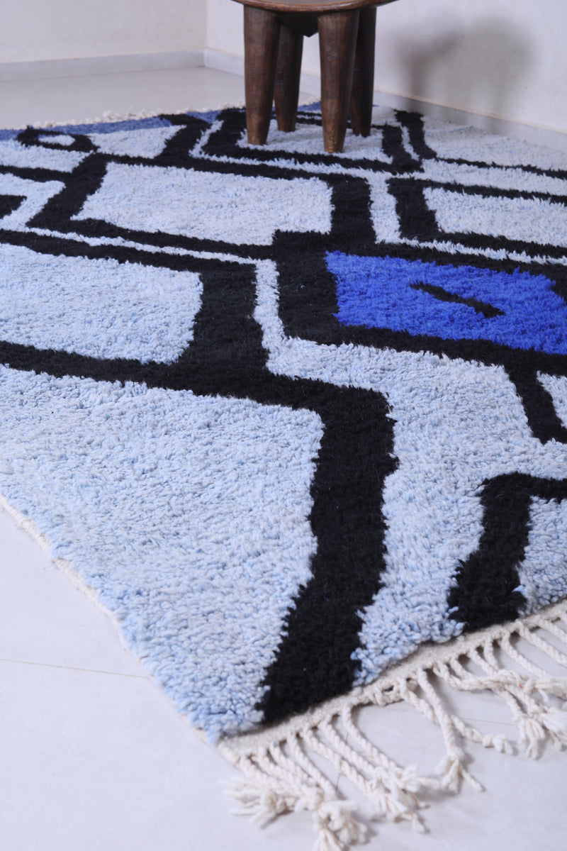 Moroccan blue rug - Contemporary handmade rug - Custom Rug