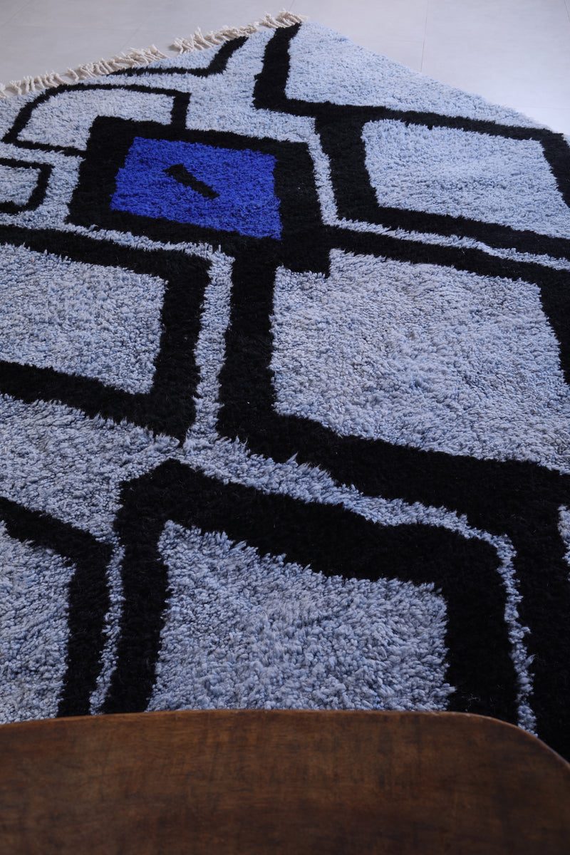 Moroccan blue rug - Contemporary handmade rug - Custom Rug