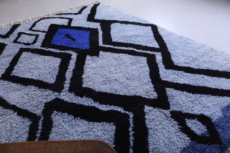 Moroccan blue rug - Contemporary handmade rug - Custom Rug