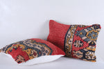 Two moroccan handwoven rug pillows