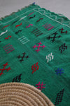 Small Green kilim 3.1 ft x 4.1 ft