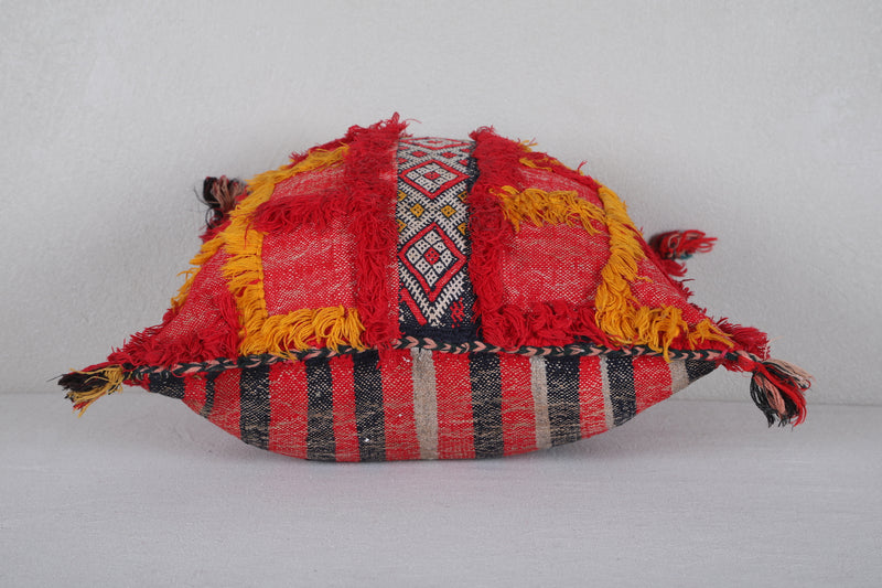 Red Moroccan Kilim Pillow 16.5 INCHES X 17.7 INCHES