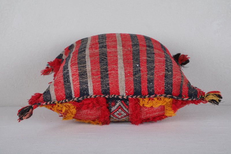 Red Moroccan Kilim Pillow 16.5 INCHES X 17.7 INCHES