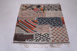 Moroccan handwoven kilim 3.6 FT X 3.6 FT