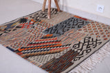 Moroccan handwoven kilim 3.6 FT X 3.6 FT