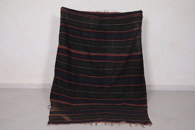 Black Moroccan Blanket 4.1 FT X 5.5 FT