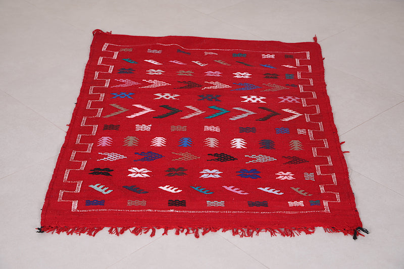 Red berber rug 3.3 ft x 4.6 ft