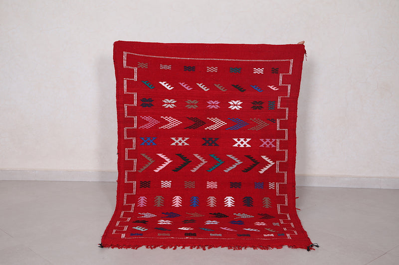 Red berber rug 3.3 ft x 4.6 ft