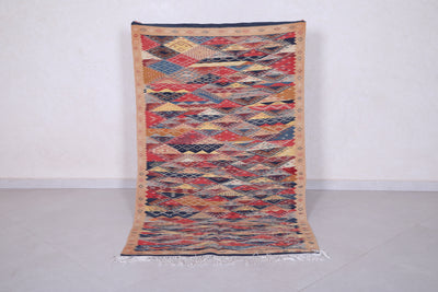 Moroccan handwoven kilim 3.5 FT X 5.8 FT