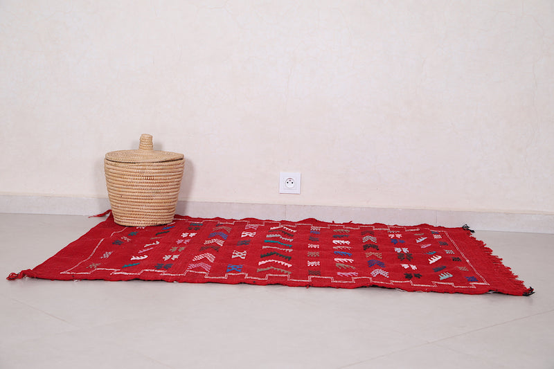 Red berber rug 3.3 ft x 4.6 ft