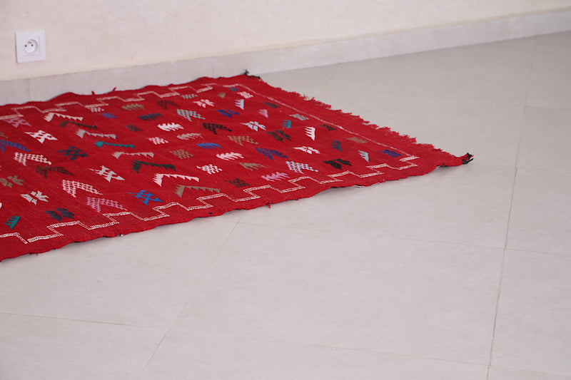 Red berber rug 3.3 ft x 4.6 ft