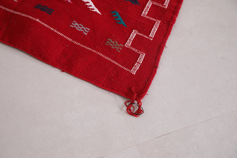 Red berber rug 3.3 ft x 4.6 ft