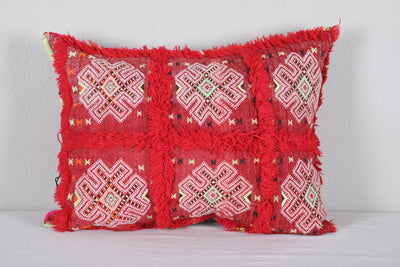 Red Moroccan Kilim Pillow 16.9 INCHES X 20.8 INCHES