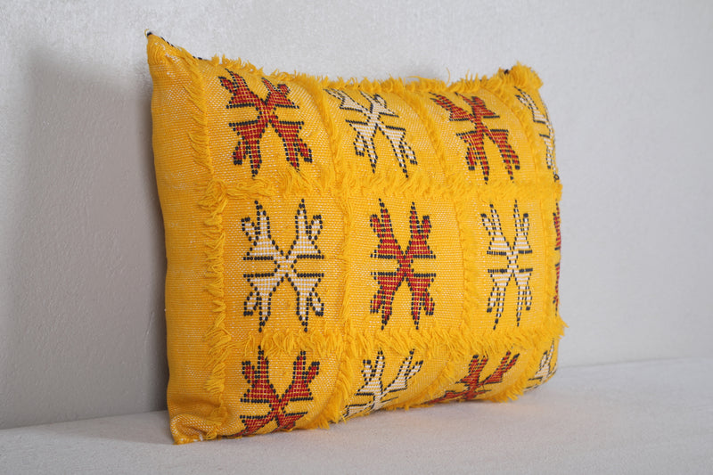 Yellow Moroccan Pillow 14.1 INCHES X 18.1 INCHES