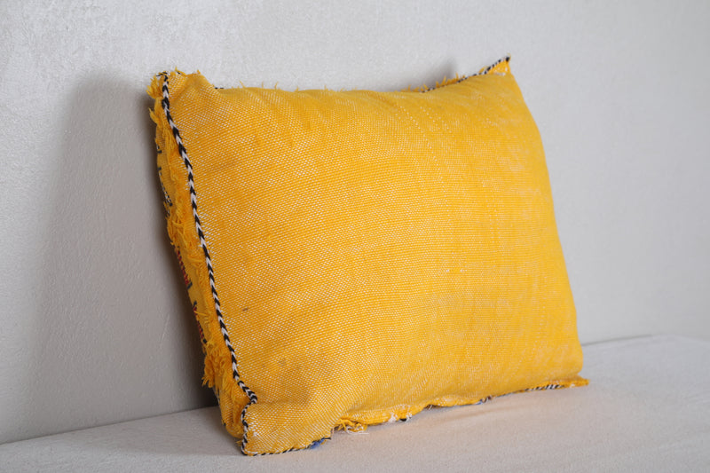 Yellow Moroccan Pillow 14.1 INCHES X 18.1 INCHES