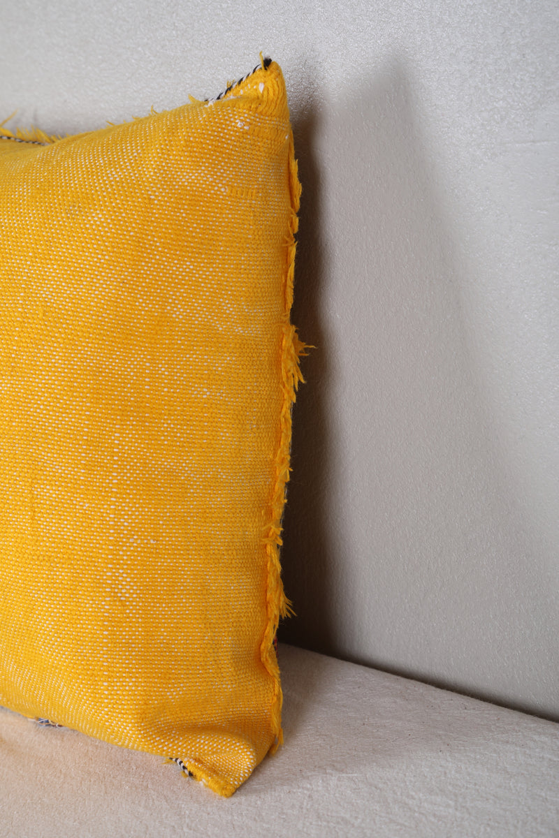 Yellow Moroccan Pillow 14.1 INCHES X 18.1 INCHES