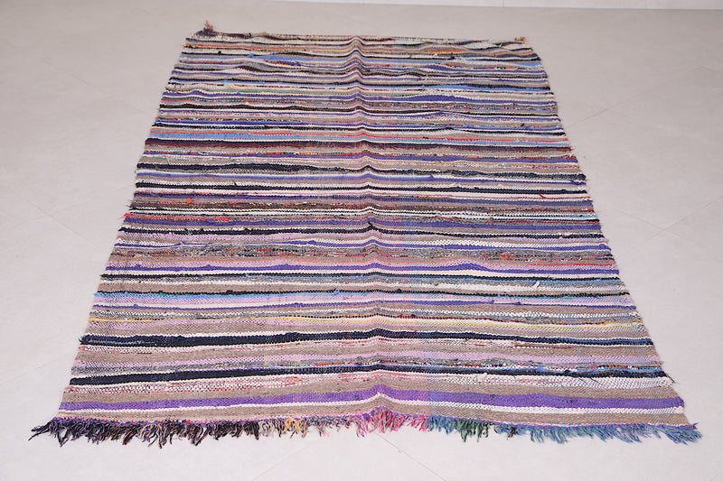 Colorful Runner Boucherouite rug 4.3 x 7.7 Feet