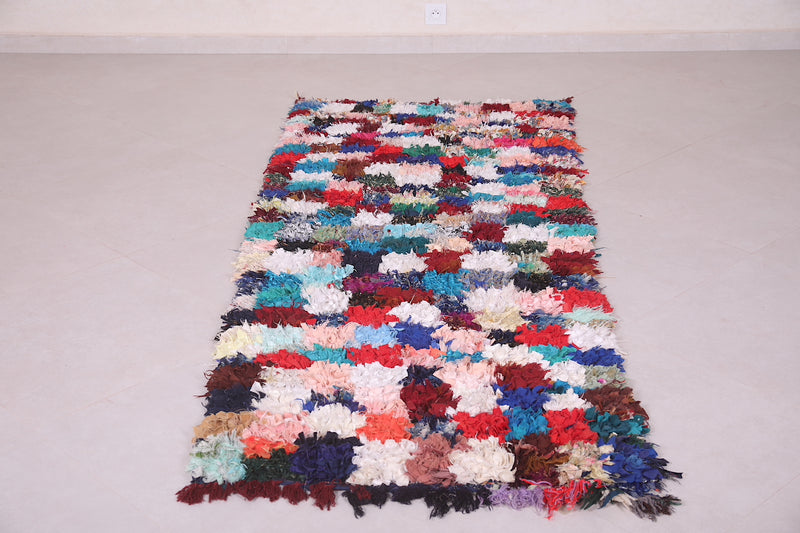 Colorful Runner Boucherouite rug 3 X 7.6 Feet