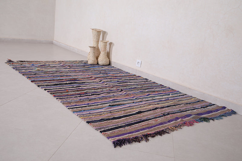 Colorful Runner Boucherouite rug 4.3 x 7.7 Feet