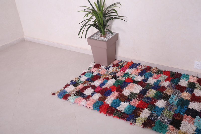 Colorful Runner Boucherouite rug 3 X 7.6 Feet