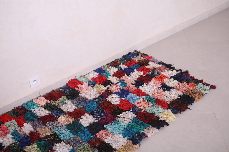 Colorful Runner Boucherouite rug 3 X 7.6 Feet