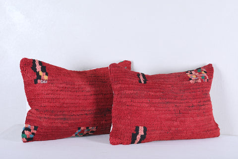 Two moroccan handwoven rug pillows