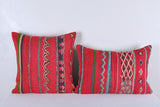 Two moroccan handwoven rug pillows