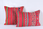 Two moroccan handwoven rug pillows