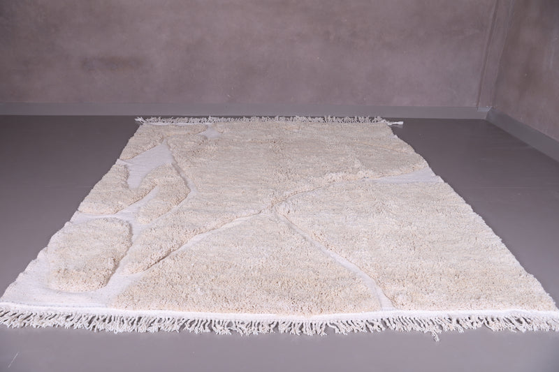 Handmade Beige Berber Rug - Custom Moroccan carpet