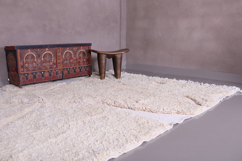 Handmade Beige Berber Rug - Custom Moroccan carpet