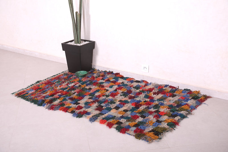 Moroccan Berber Boucherouite rug 3.5 x 5.7 Feet