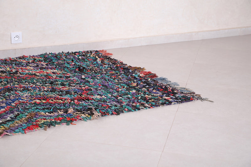 moroccan boucherouite rug 4.5 X 5.3 Feet