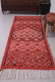 Runner handmade rug, custom berber red carpet