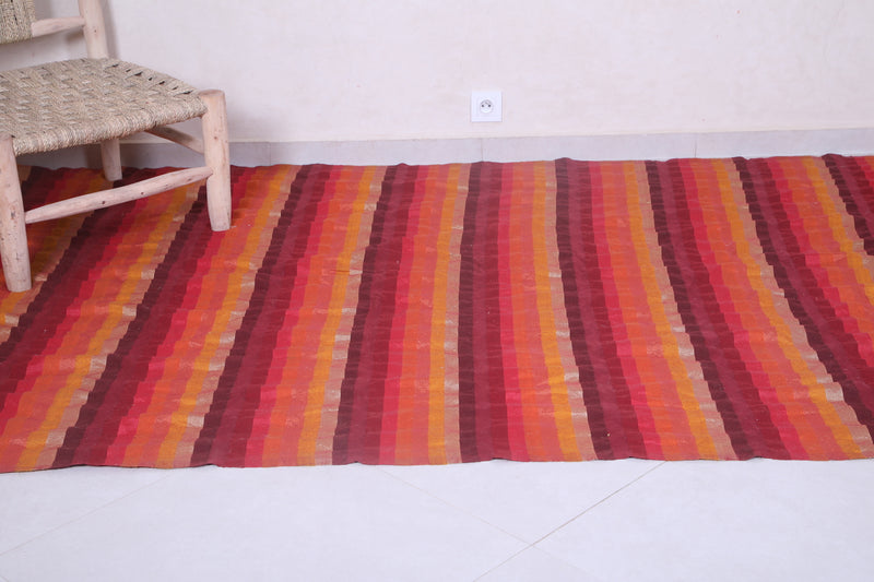 Colorful moroccan handwoven fabric 5.6 FT X 9.4 FT