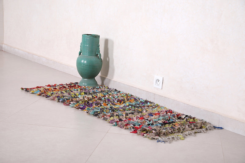 Moroccan Boucherouite runner rug 1.6 X 4.5 Feet