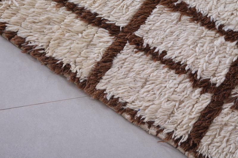 Handmade Moroccan Rug Beige and Brown 2.4 X 4.5 Feet