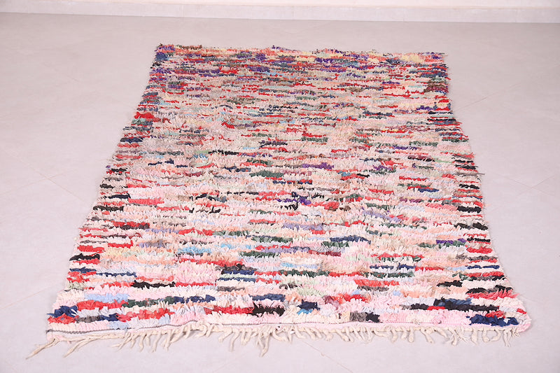 Boucherouite moroccan rug 4.3 x 7.4 Feet