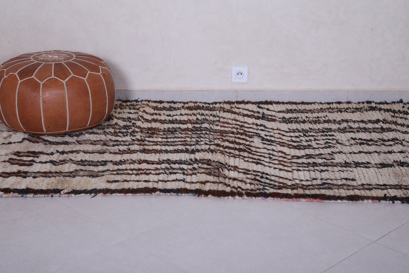 Vintage handmade moroccan berber azilal rug 3.7 FT X 7.9 FT