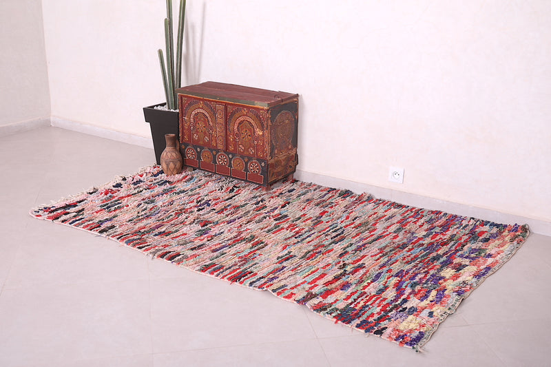 Boucherouite moroccan rug 4.3 x 7.4 Feet