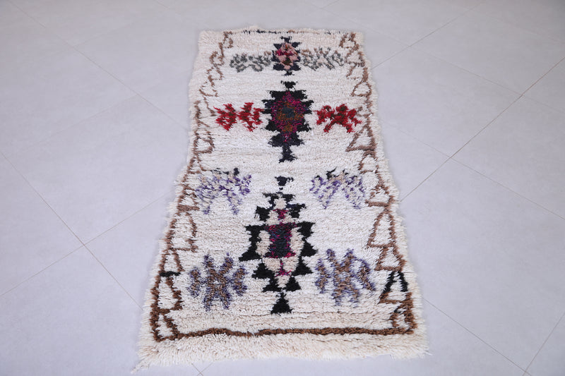 Vintage handmade moroccan berber runner rug 2.4 FT X 5.9 FT