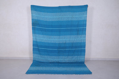 Blue moroccan handwoven kilim  5.7 FT X 9 FT