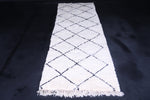 Black And White Beni Ourain Rug 3 x 9.3 Feet