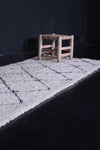 Black And White Beni Ourain Rug 3 x 9.3 Feet