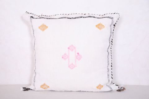 White Moroccan pillow 18.1 INCHES X 18.5 INCHES