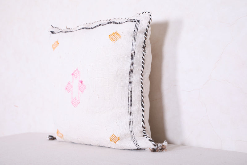 White Moroccan pillow 18.1 INCHES X 18.5 INCHES